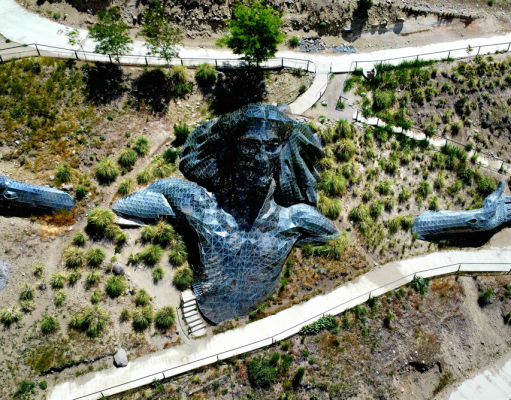 Un impresionante Cristo en este rincón patagónico